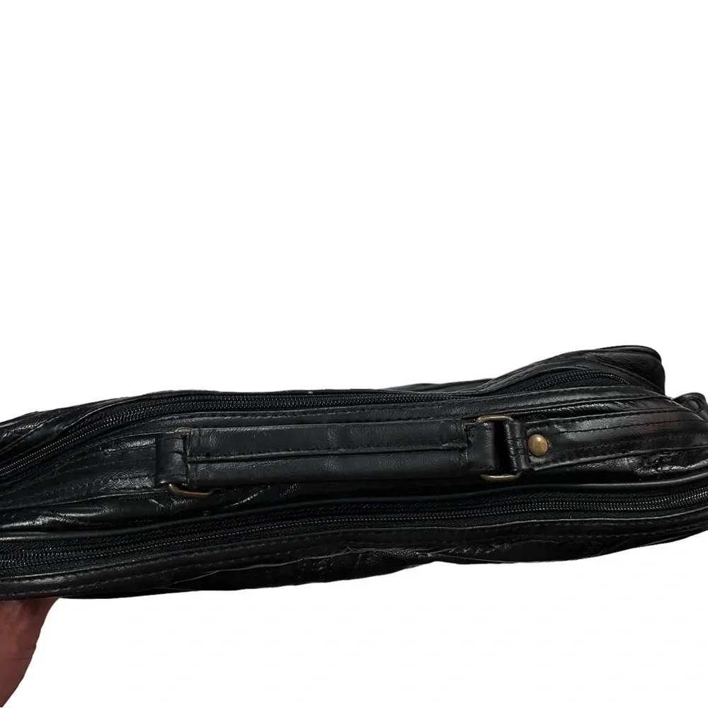 Unbranded Black 100% Genuine Leather Laptop Ipad Bag 13x11